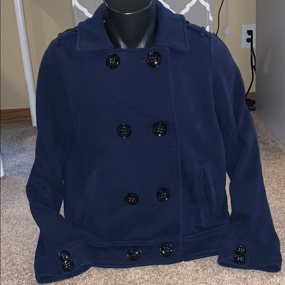 American Eagle fleece button up pea coat